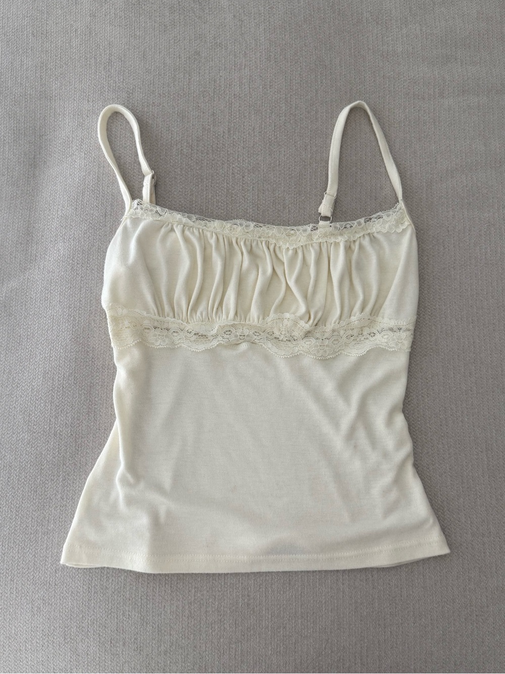 Cream Lace Trim Cami Top Crop Top